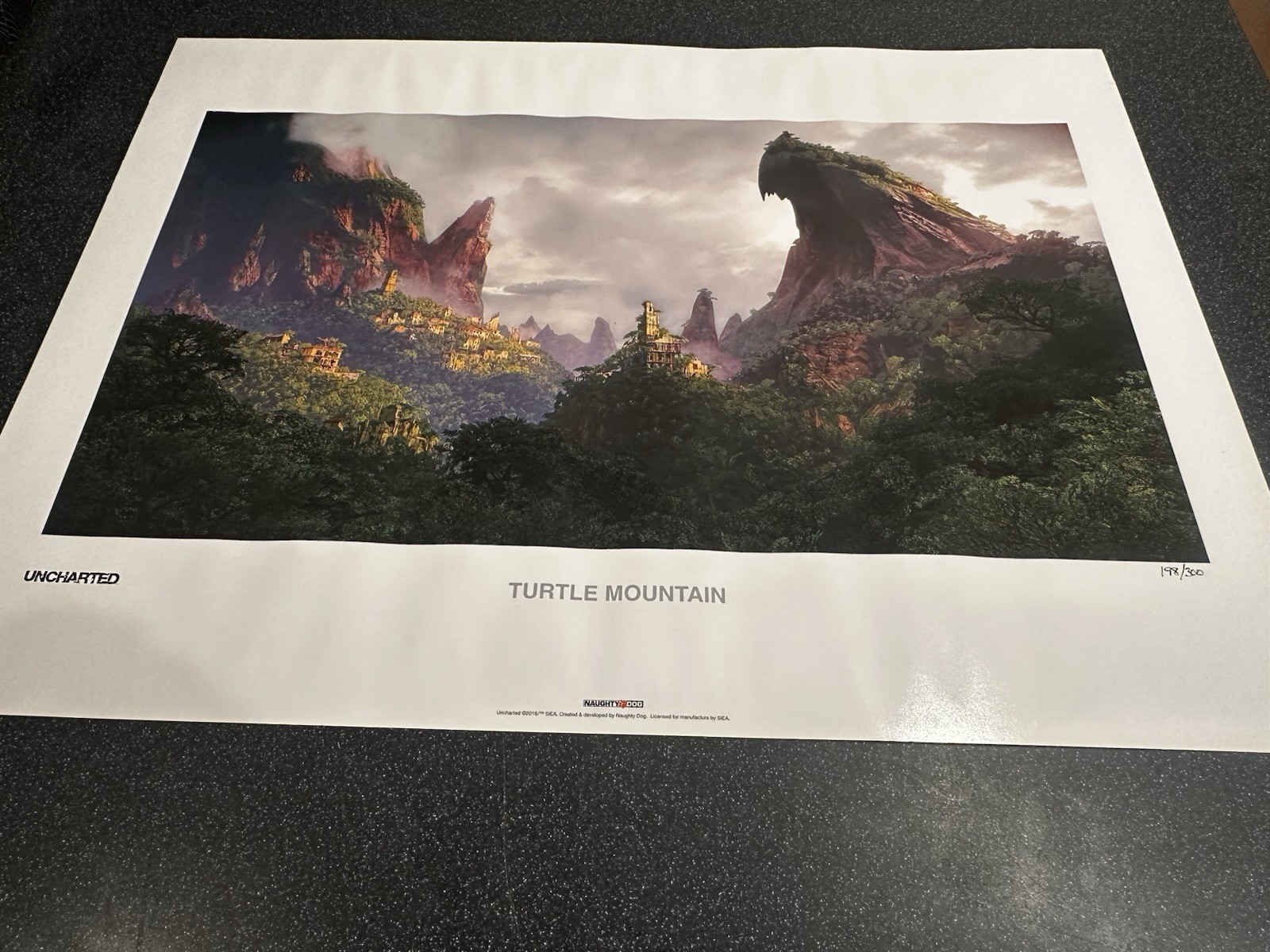Uncharted 4 A Thief End Turtle Mountain Lithograph Naughty Dog Exclusive (2016)
