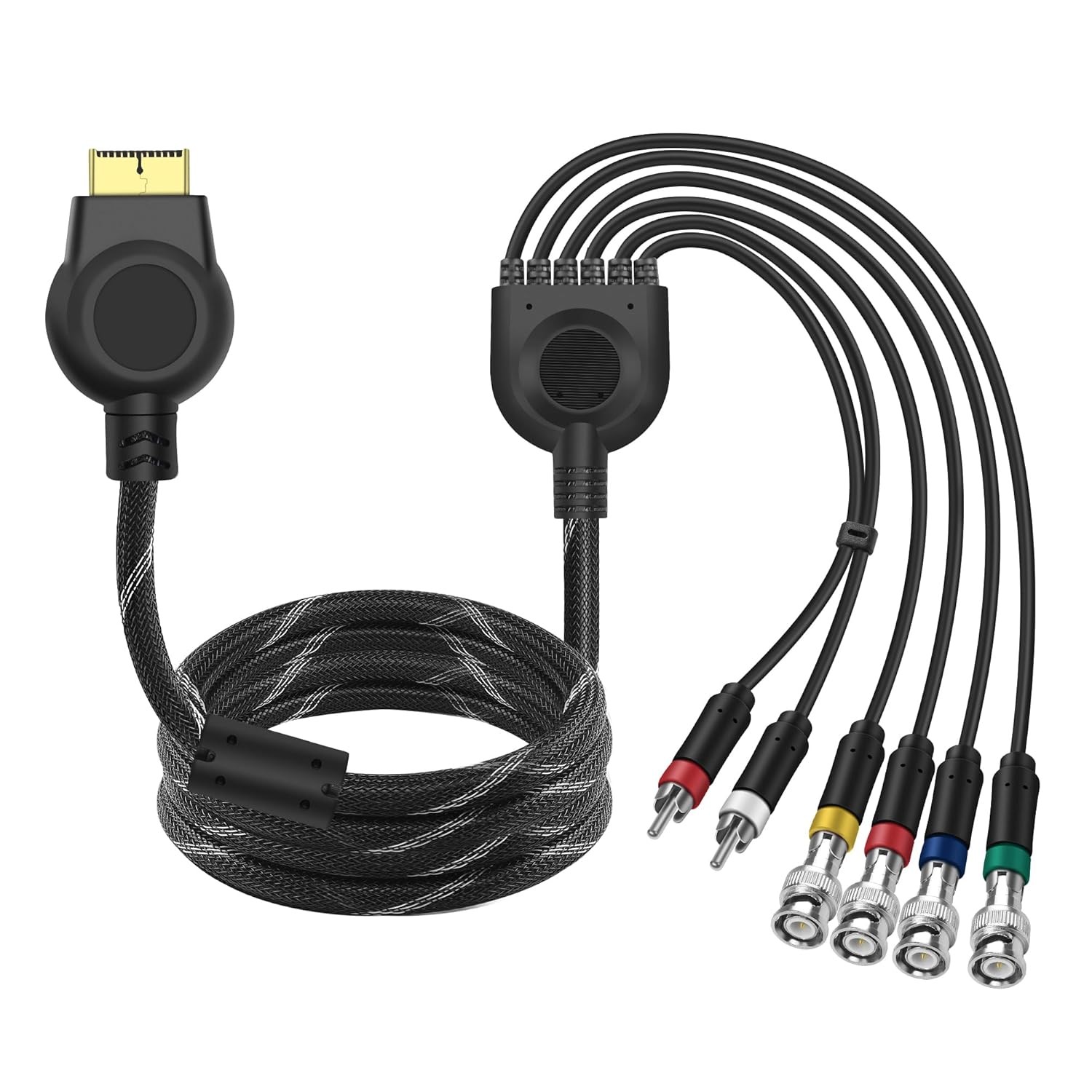 MEIRIYFA PS2 PS3 Component AV Cable Audio Video HDTV Cord with 4 BNC RGB RGBS Co