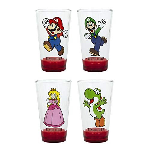Super Mario Bros. 16 FL OZ / 473 ML Glass Set 4 Pack