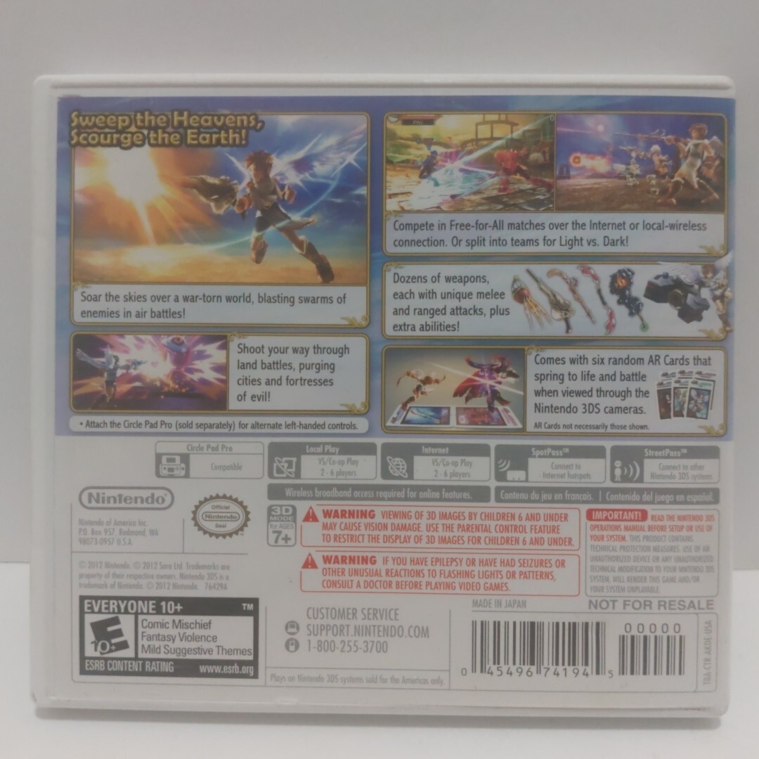 Kid Icarus Uprising (Nintendo 3DS, 2012) w/ Booklet & PROMO Cards