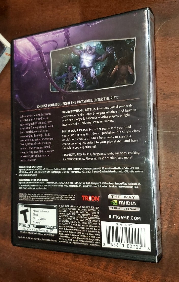 Rift (Dvd-rom Software For PC, 2011, Trion) Video Game