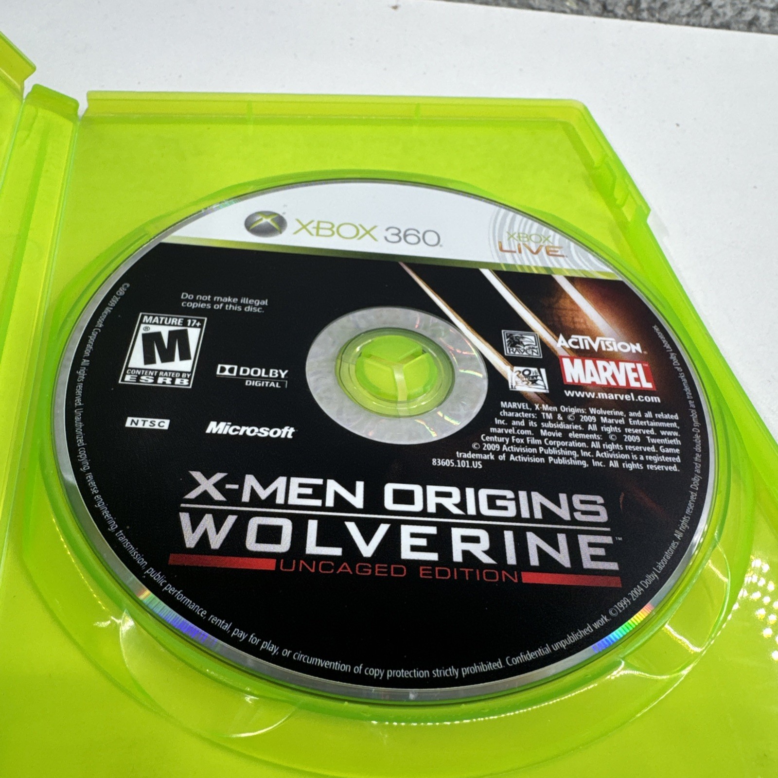 X-Men Origins: Uncaged Edition (Lightly Used, Xbox 360) Tested/Works