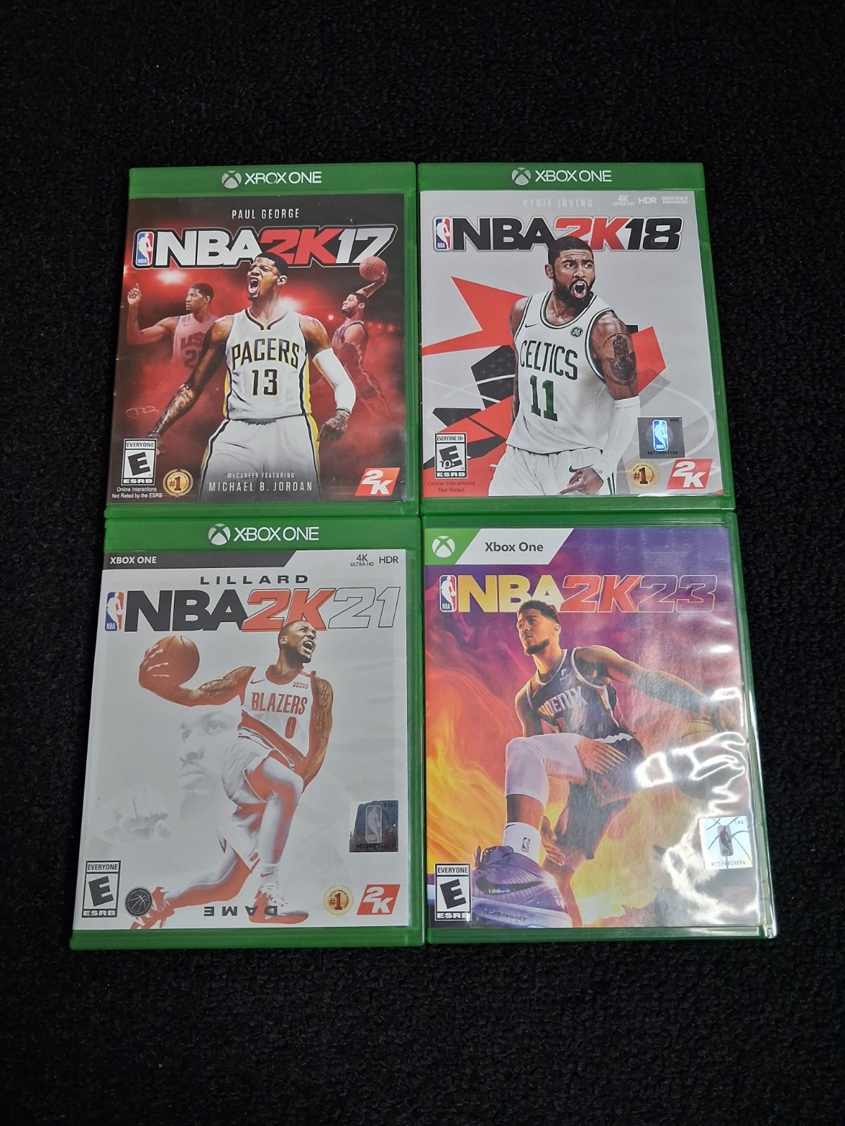 Xbox One Games Lot of 4 NBA 2K17, NBA 2K18, NBA 2K21, NBA 2K23 CIB