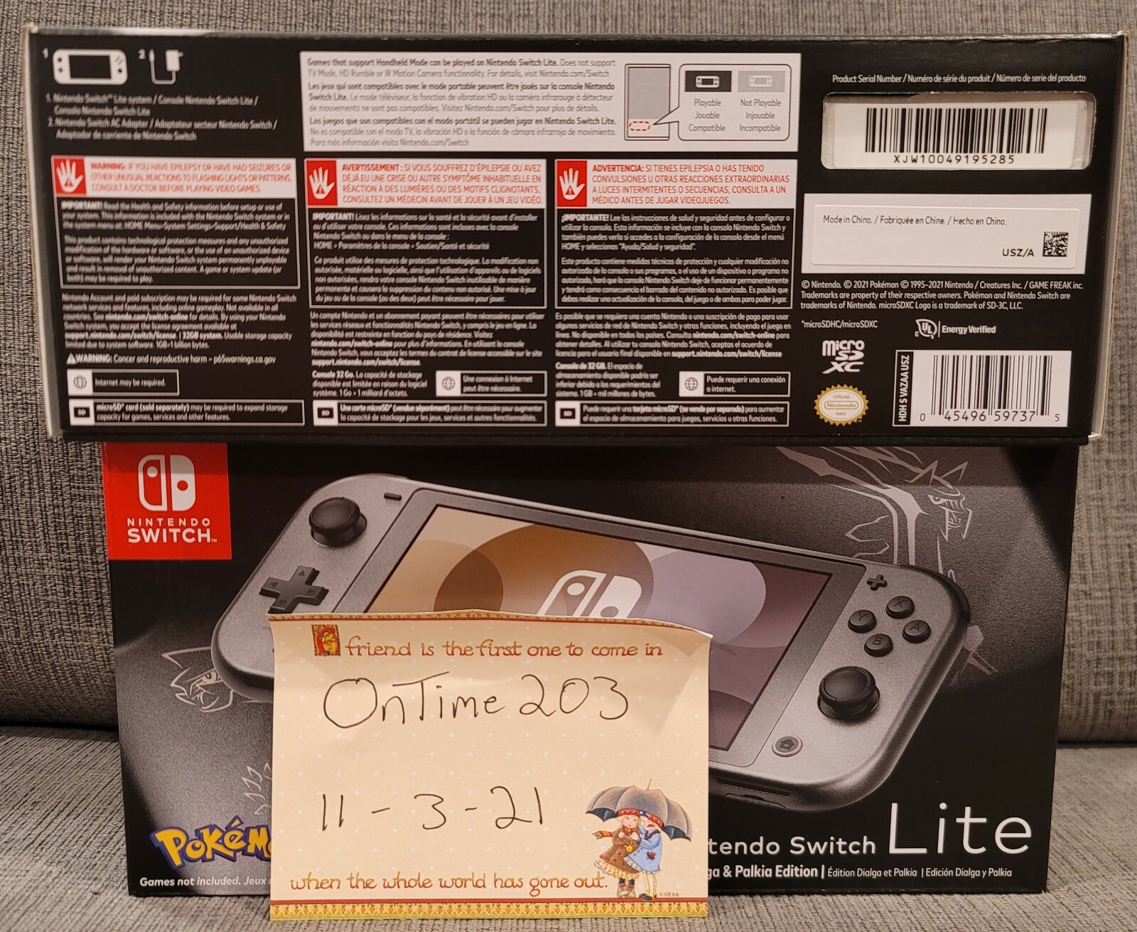 New Nintendo Handheld Gaming Console Switch Lite Pokemon Dialga & Palkia Edition
