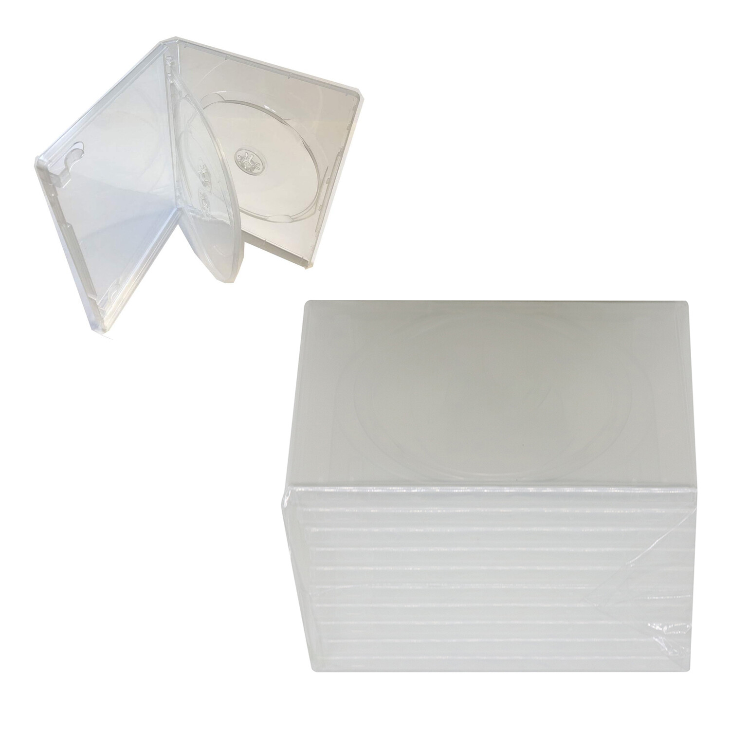 2PC Clear STANDARD 4-Disc DVD Cases 14MM (4 DVD) For Sony PlayStation 2 PS2