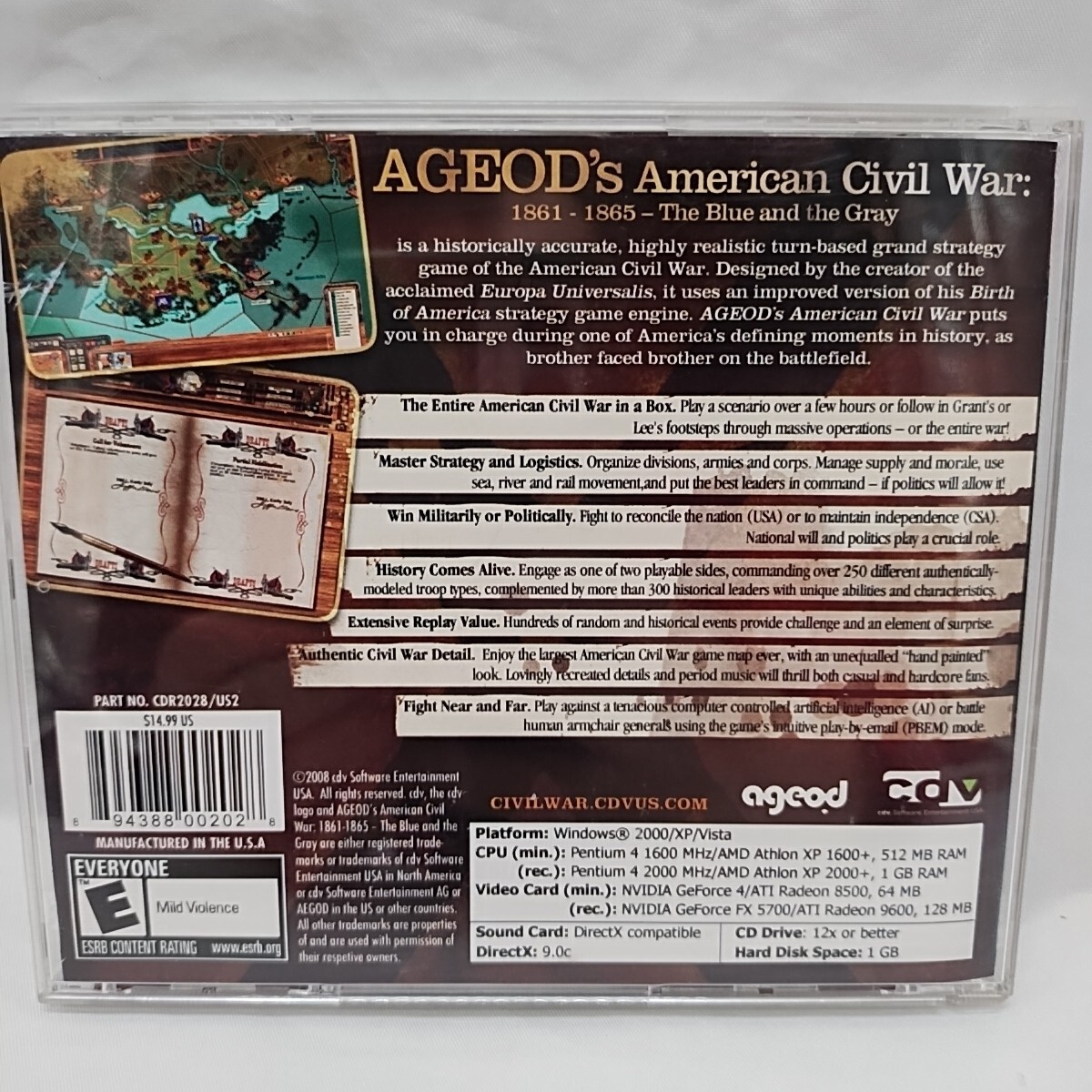 American Civil War The Blue And The Gray PC Video Game
