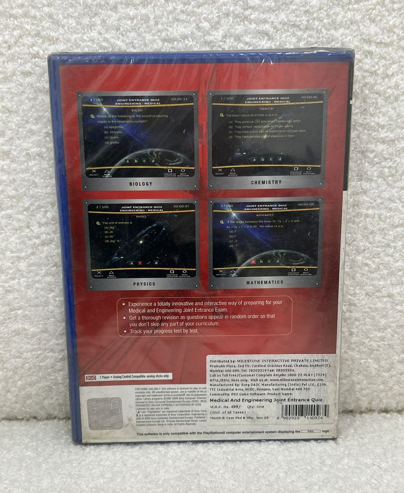 Medical And Engineering Joint Entrance Quiz PS2 Pal BRAND NEW SEALED !!RARE!!