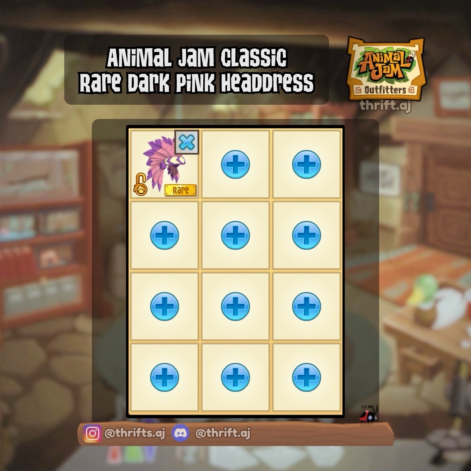Animal Jam Classic (AJC) | Rare Dark Pink Headdress (READ DESCRIPTION)