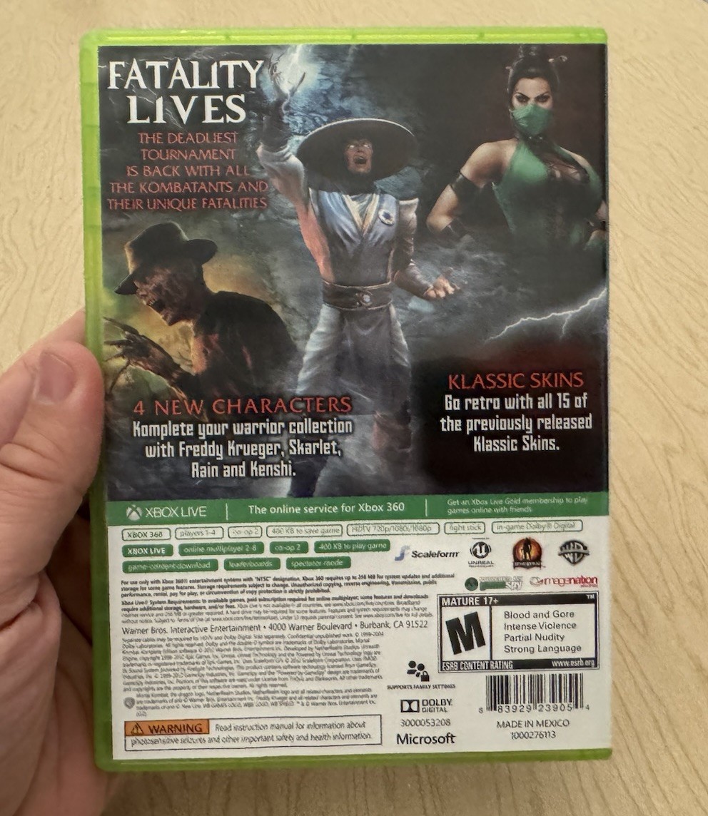 Warner Bros. Mortal Kombat Komplete Edition Platinum Hits Xbox 360 NTSC-U/C