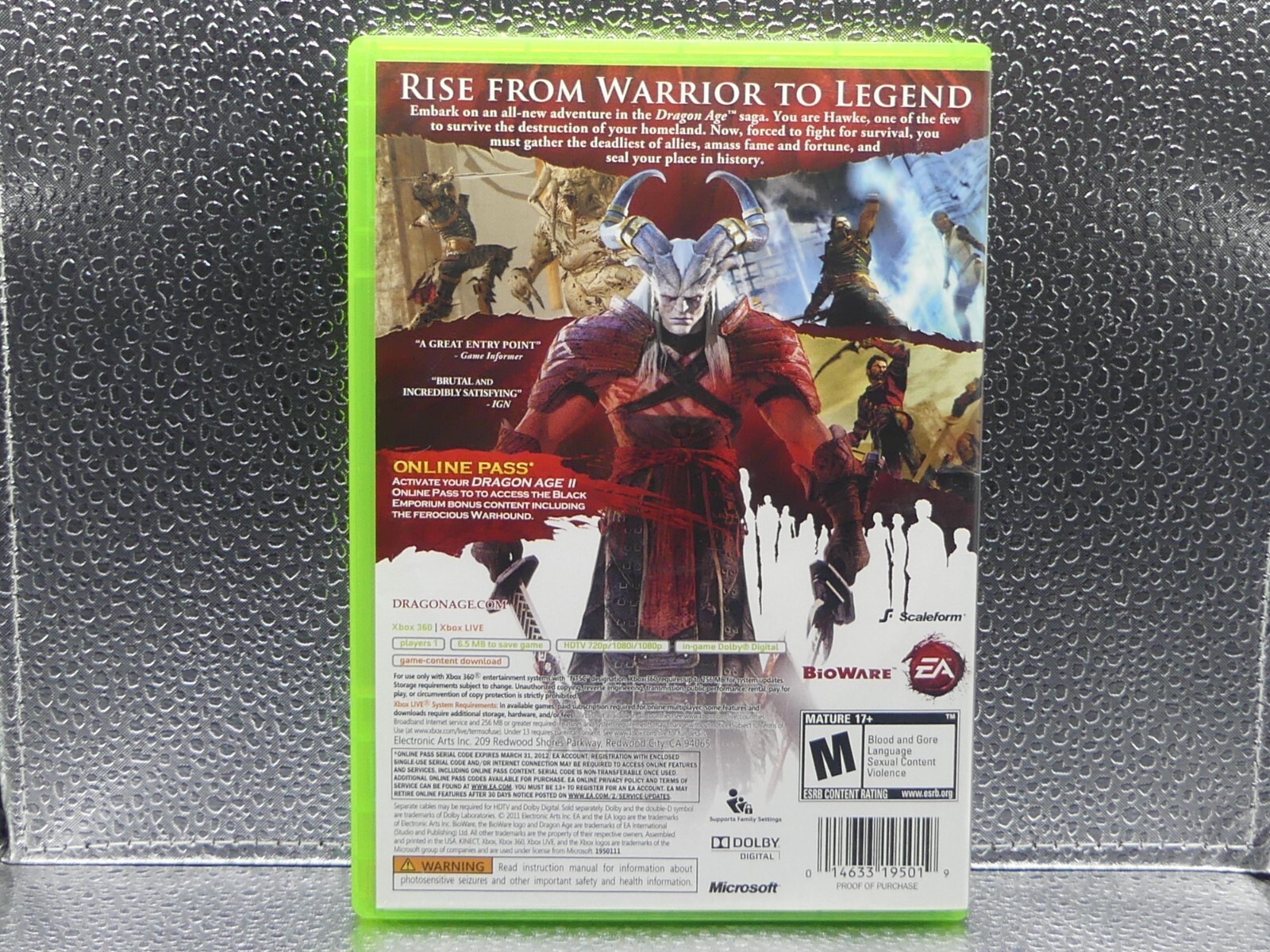 Xbox 360 Dragon Age II Tested & Working Manual Microsoft RPG M Mature Video Game