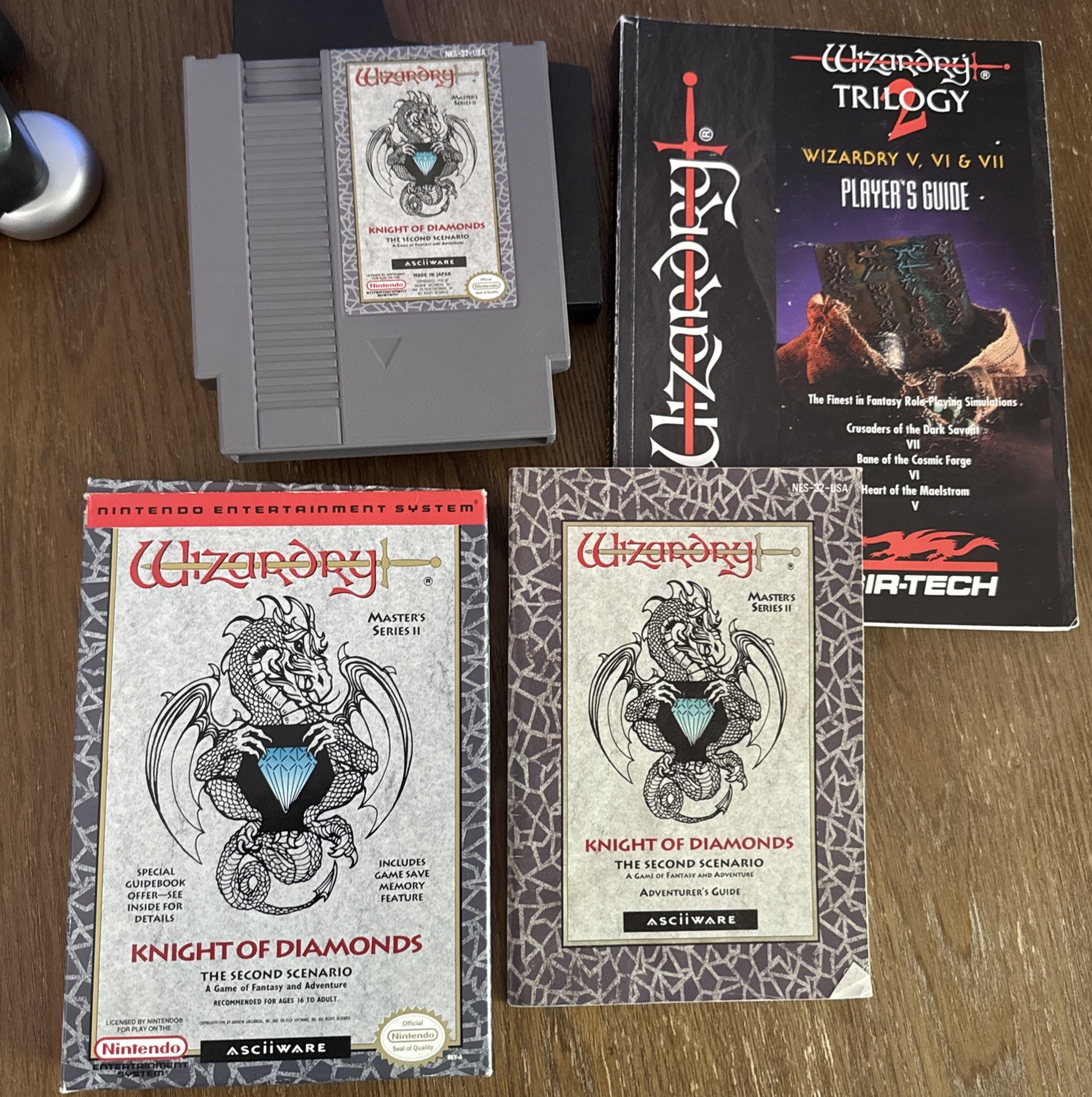 Wizardry: Knight of Diamonds Second Scenario Nintendo NES W/ Sir Tech Guide WORK