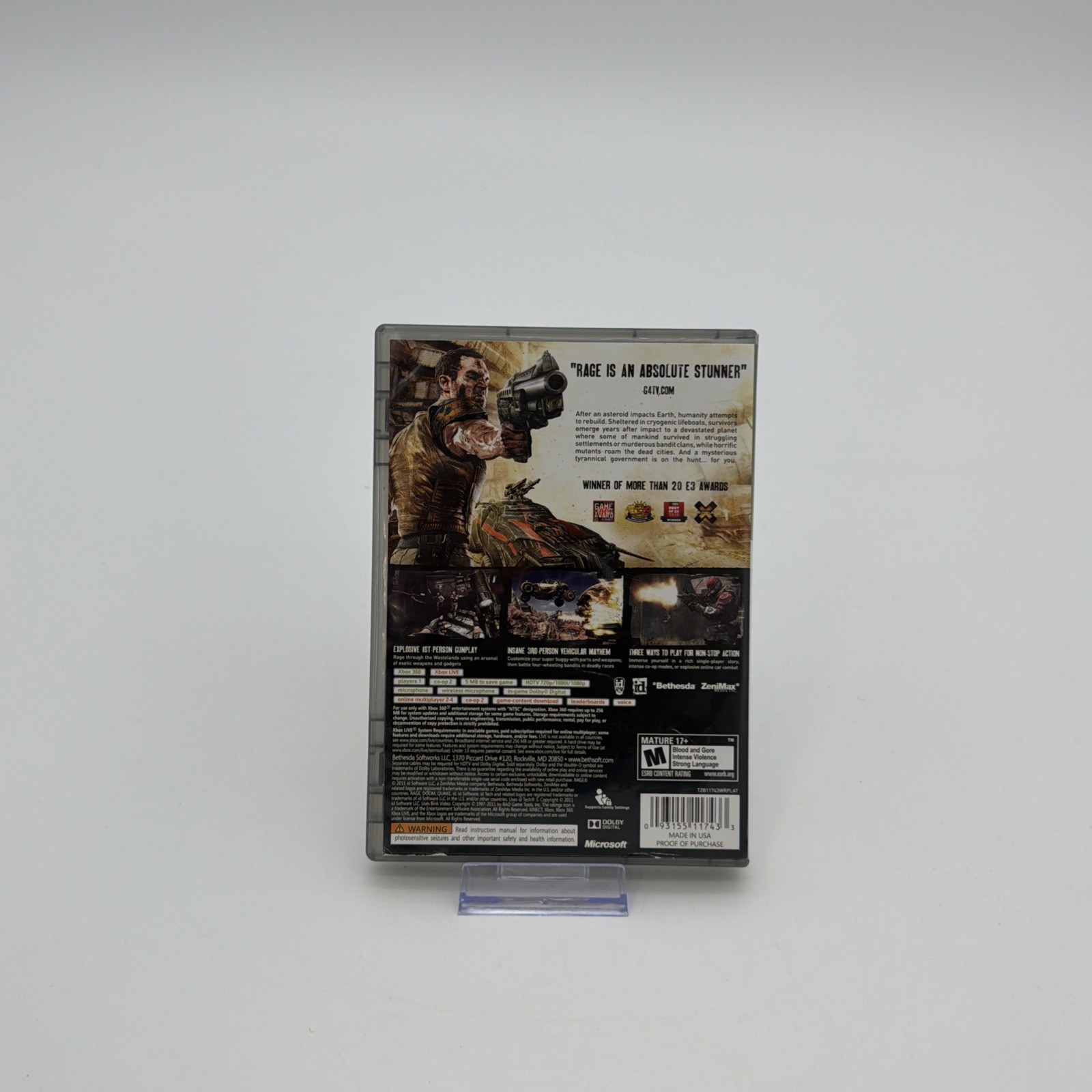 Rage (Microsoft Xbox 360, 2011) CIB Complete Tested Working Free Ship