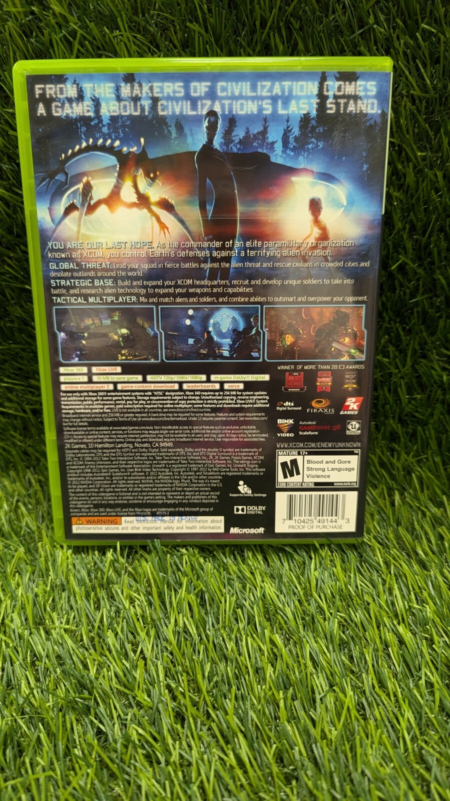 XCOM Enemy Unknown (Microsoft Xbox 360, 2012) No Manual Tested Working