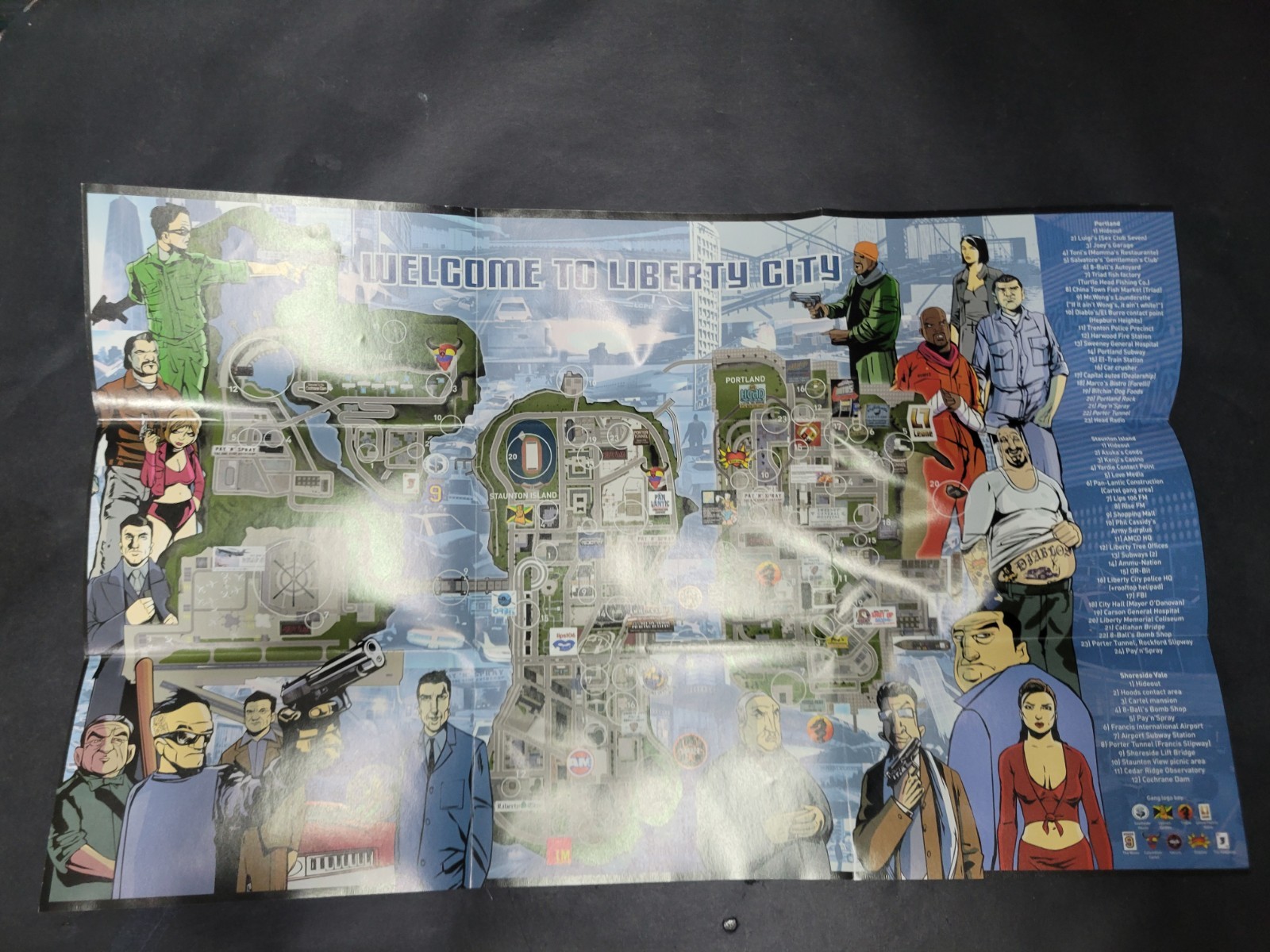 Grand Theft Auto III (3) | COLLECTABLE POSTER Insert w/ Game Map | 2003
