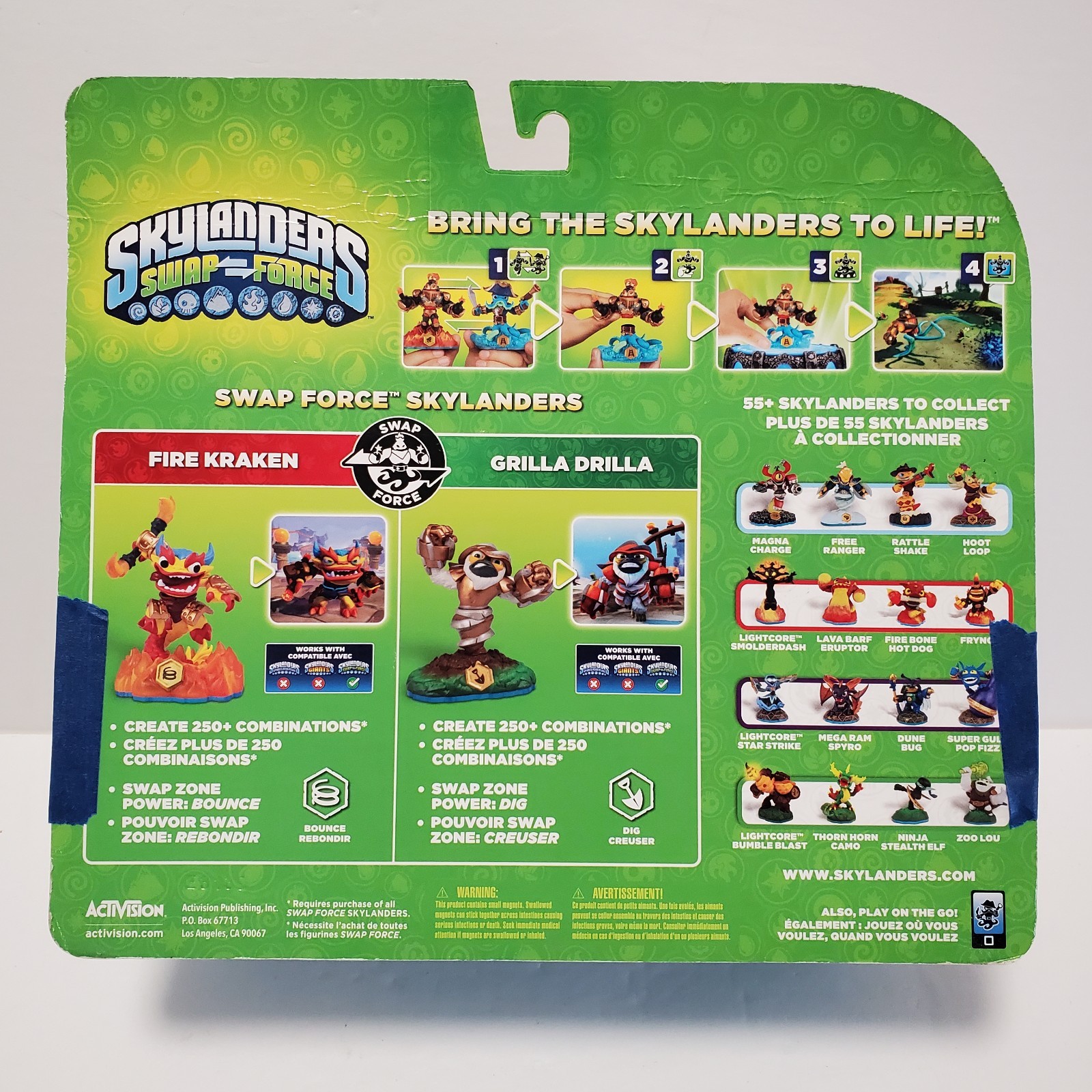 Skylanders Swap Force – Fire Kraken & Grilla Drilla Complete In Box READ DESCRIP