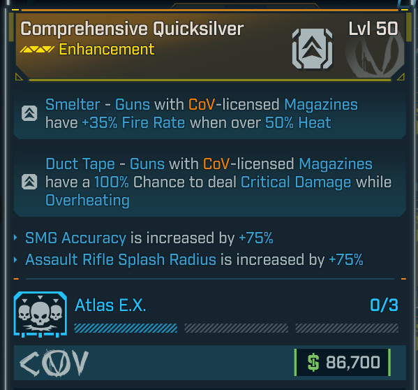 Borderlands 4 • Legendary Enhancement • Quicksilver • Atlas • Lvl 50 • PS PC XB