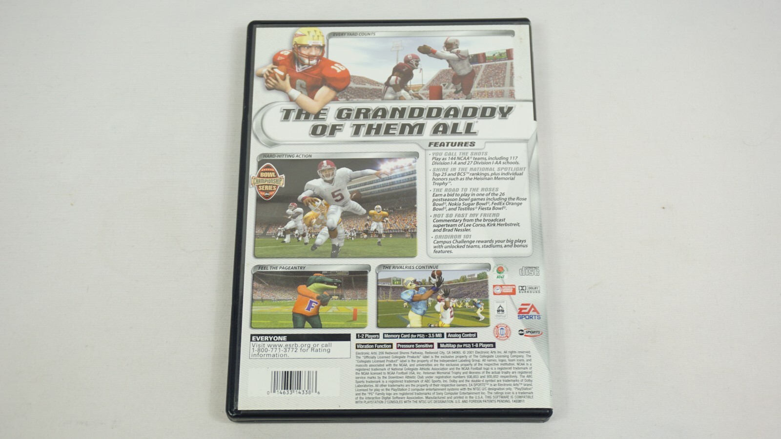 NCAA Football 2002 PS2 CIB (Sony PlayStation 2) Complete with Reg Card & Manual