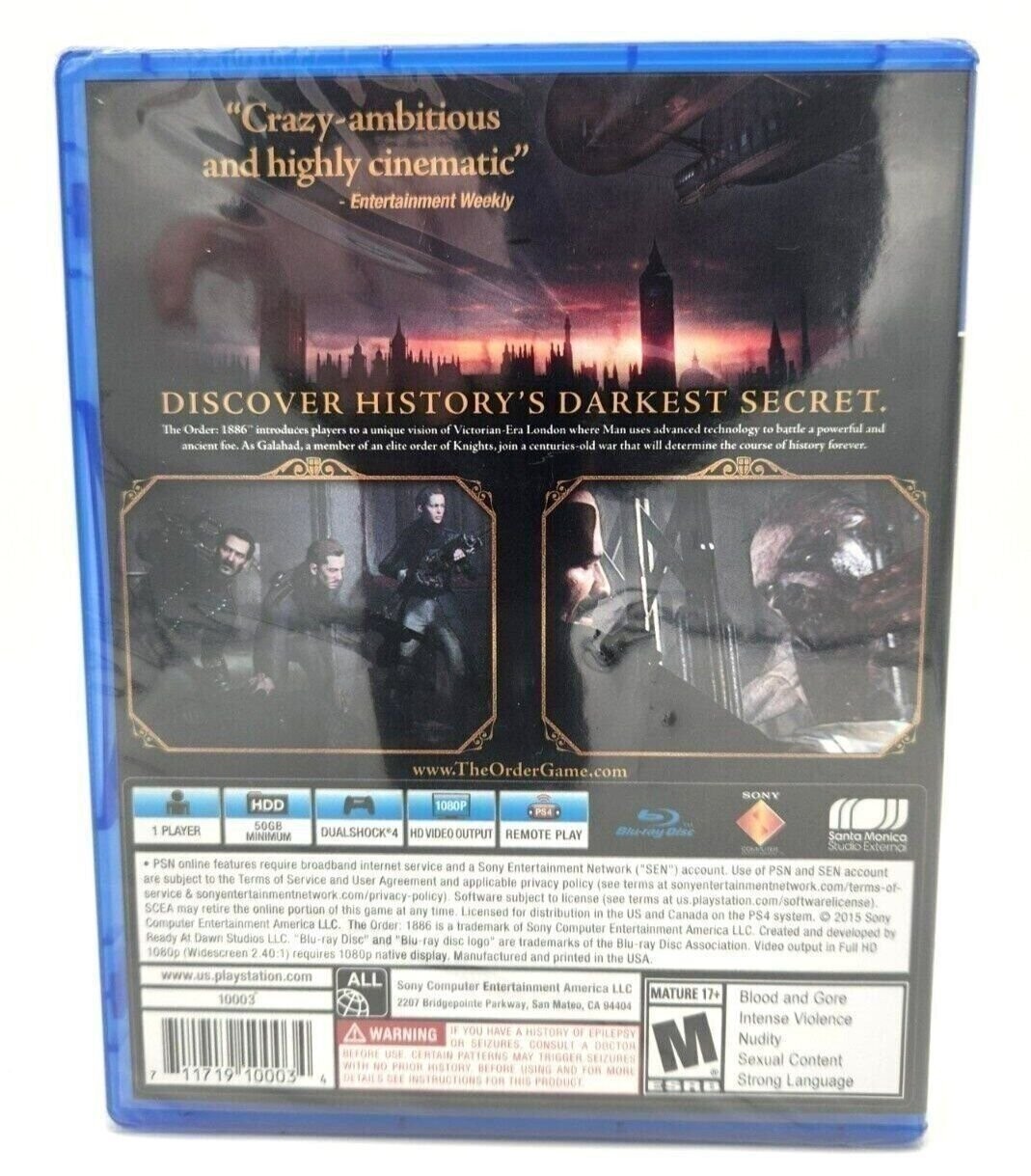 The Order 1886 – PlayStation 4 (PS4) Video Game | FACTORY SEALED / BRAND NEW!