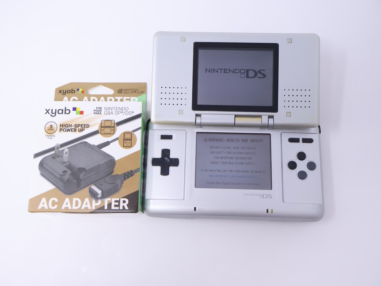 Nintendo DS Handheld Console Tested Working Titanium Silver w/ Charger & Stylus