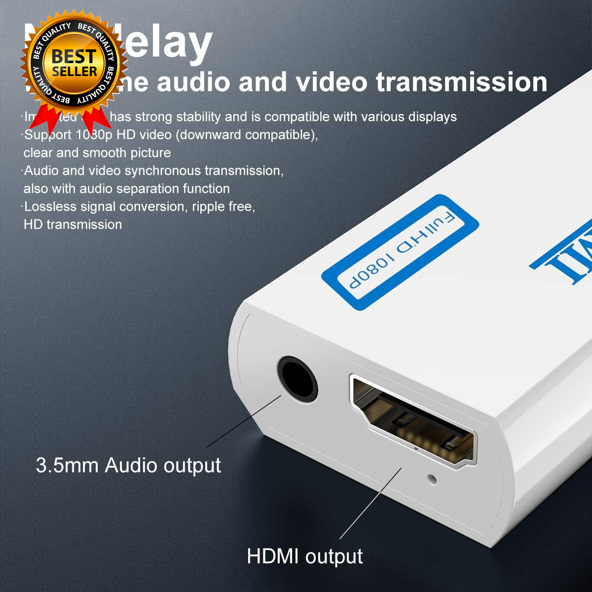 Wii to HDMI Adapter Converter with 3.5Mm Audio Jack & 1080P 720P HDMI Output