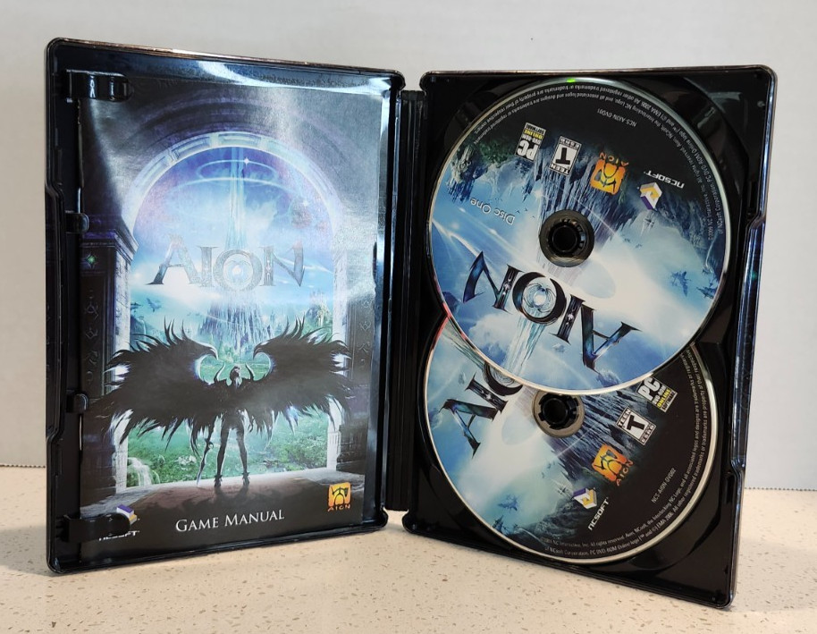 Aion (PC DVD-Rom, 2009, 2-Discs) Steelbook Edition Complete w/Game manual CIB