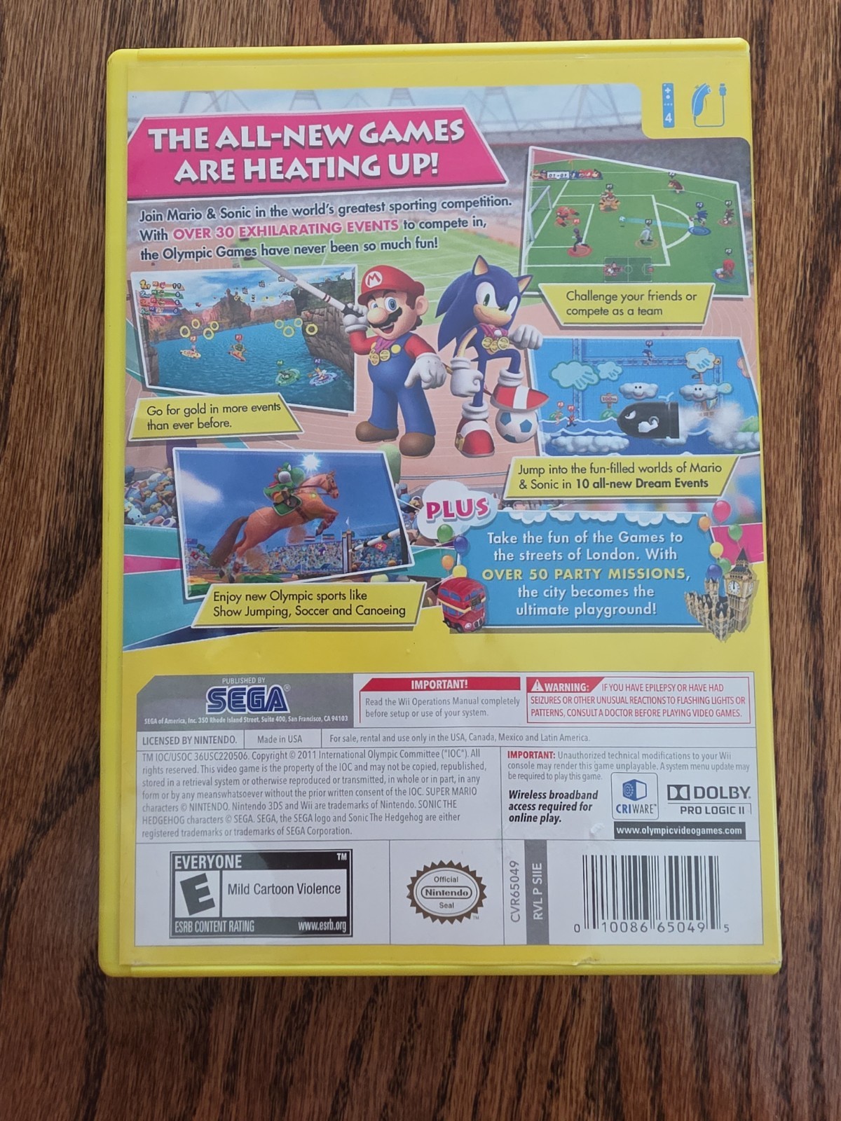 Mario & Sonic at the London 2012 Olympic Games (Nintendo Wii, 2011) CIB COMPLETE