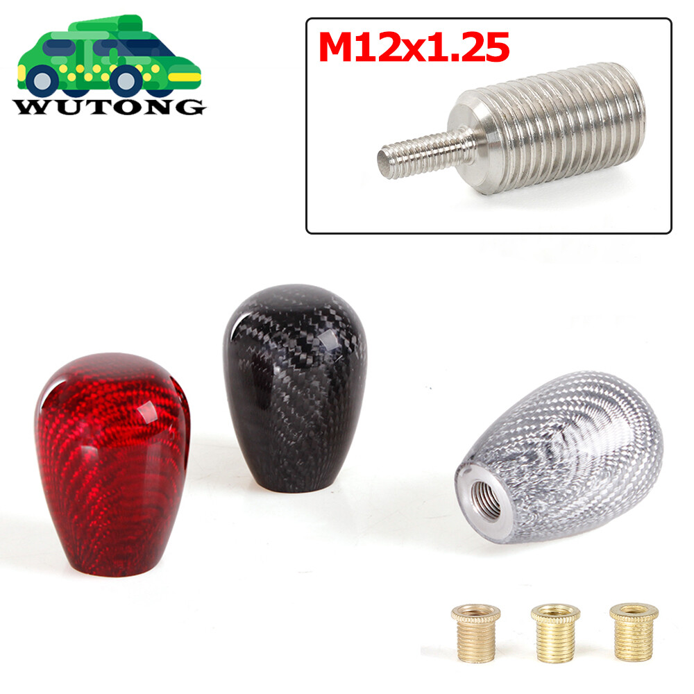 Carbon Fiber Shift Knob M12x1.25 Gear Adapter For Logitech G27 G29 G920 G923