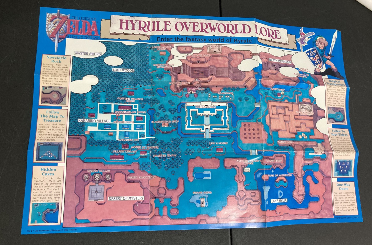 Zelda A Link to the Past Snes Cartridge, Manual, Map, Strategy Guide. Tested