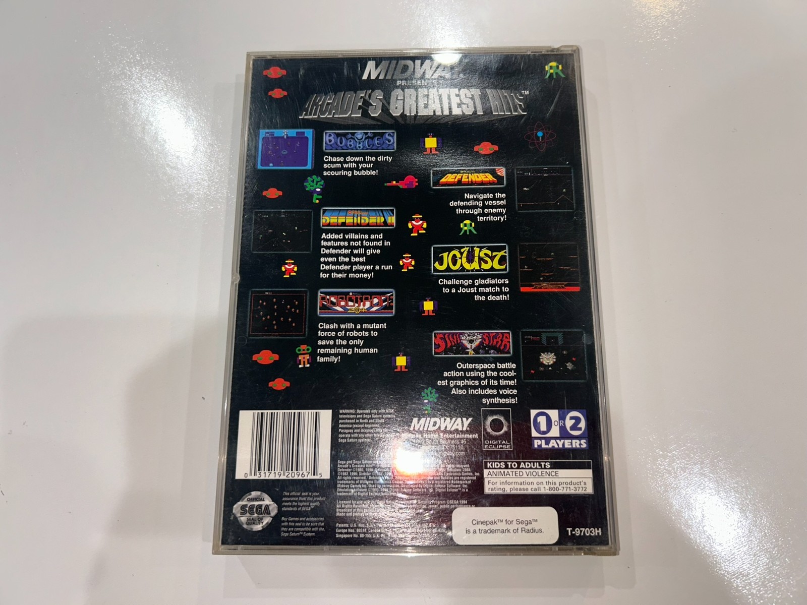 Midway Presents: Arcade’s Greatest Hits (Sega Saturn) CIB Complete w/Reg MINTY!