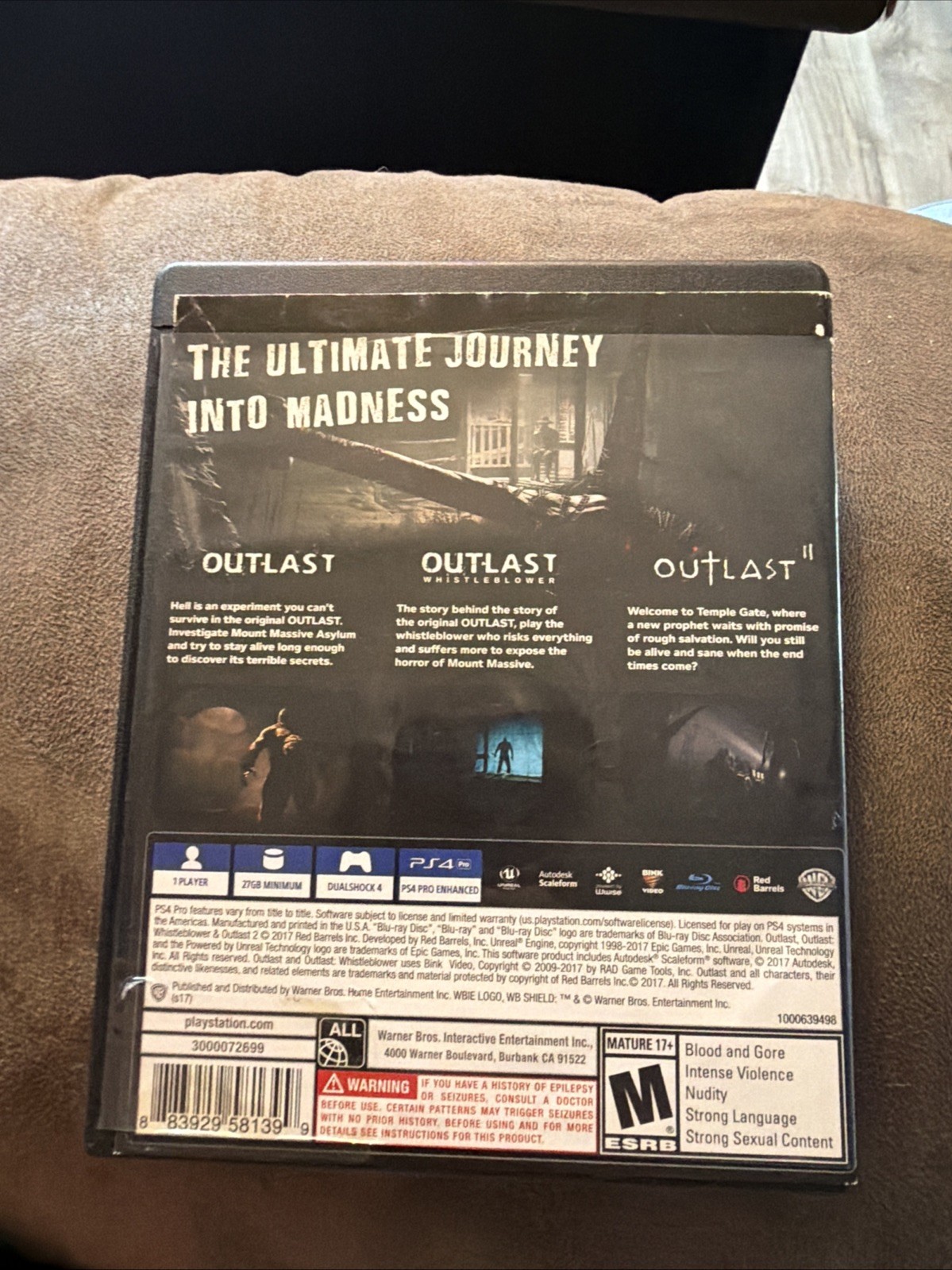 Outlast Trinity PS4 Adult Owned U.S. Ship Only