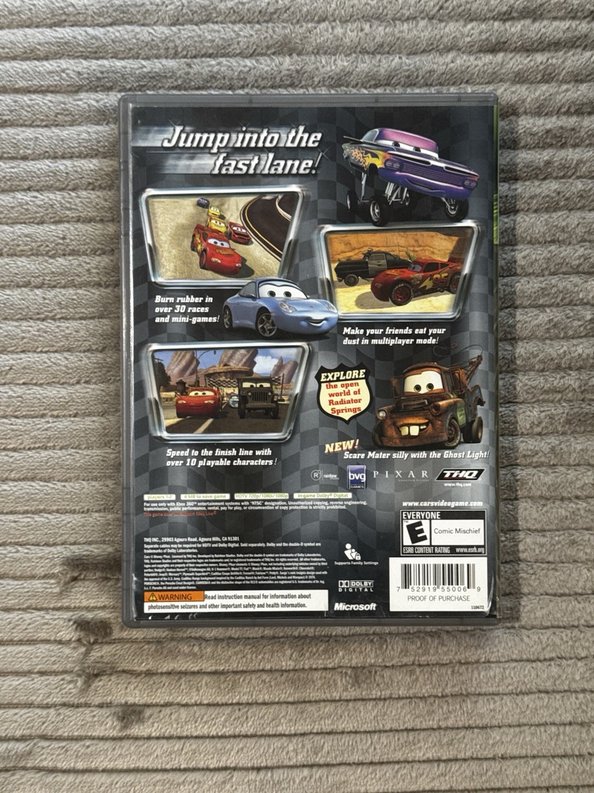 Disney Cars Xbox 360 CIB Complete Family Hits Case Manual Disc
