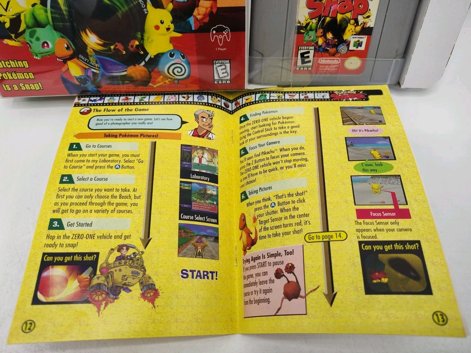 Pokemon Snap (N64, 2000) *VGC w/ Manual + Case Protector* Cleaned & Tested! READ