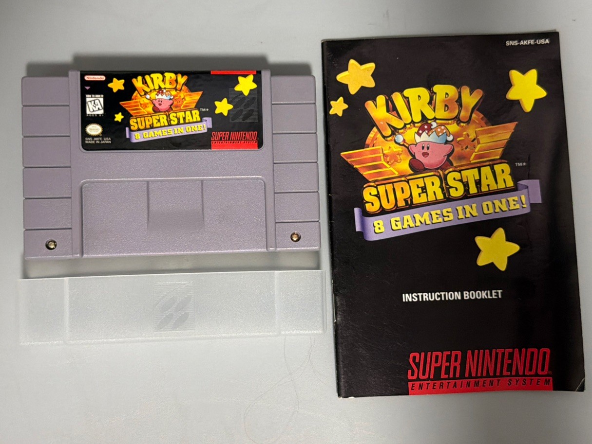 Kirby Super Star Super Nintendo SNES w/Manual Authentic Tested *GREAT LABEL*