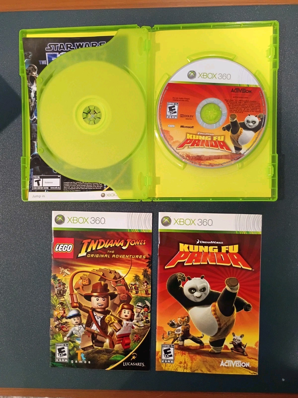 LEGO Indiana Jones: The Original Adventures/Kung Fu Panda Xbox 360 CIB Tested