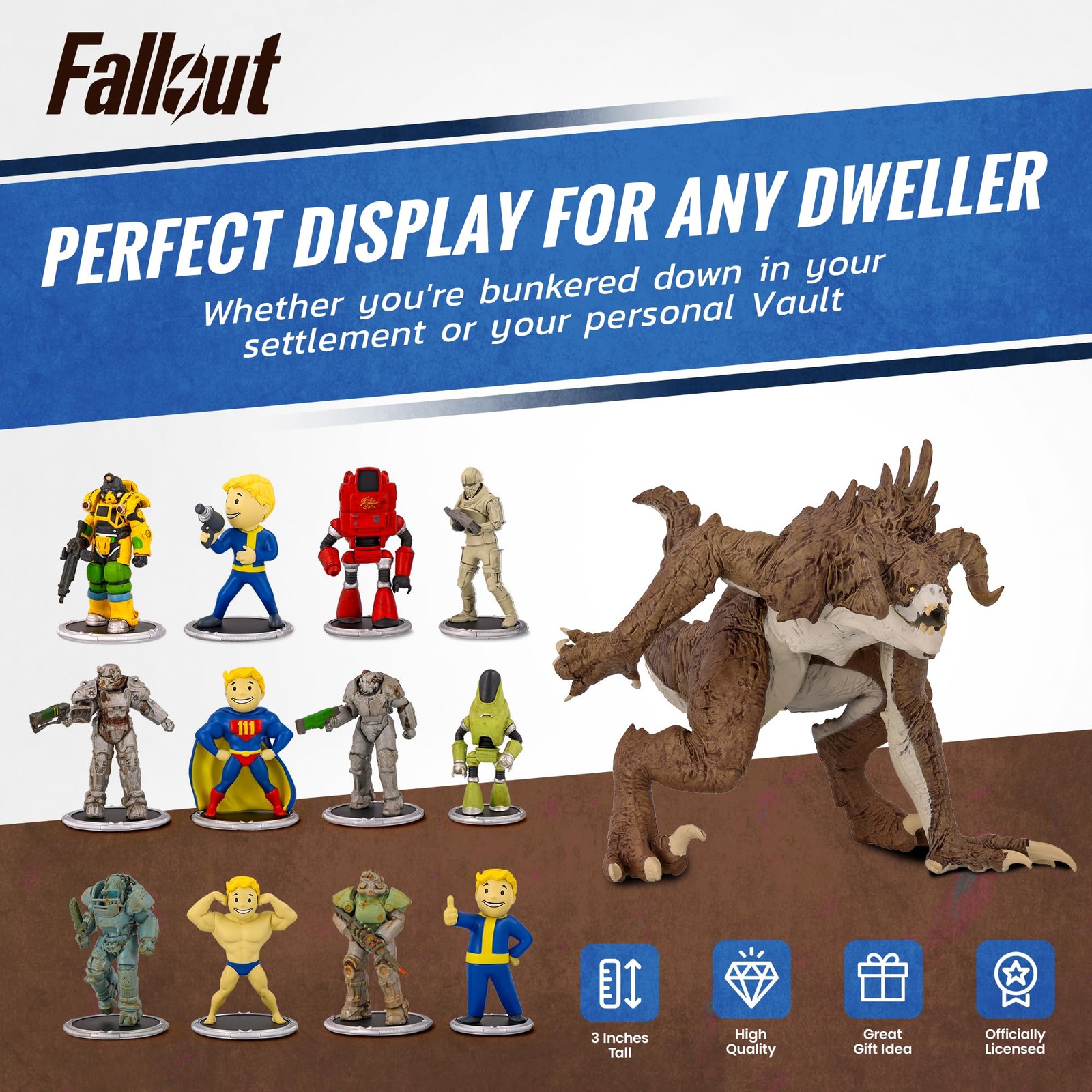 Toynk Fallout T-51 Power Armor and Vault Boy (Classic) 3-Inch Mini Figure Set…