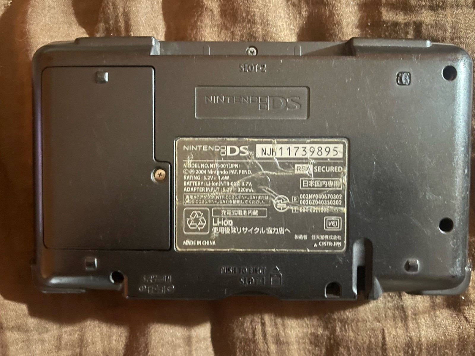 Nintendo DS Matte Black Phat OG Console NTR-001 Fully Functional