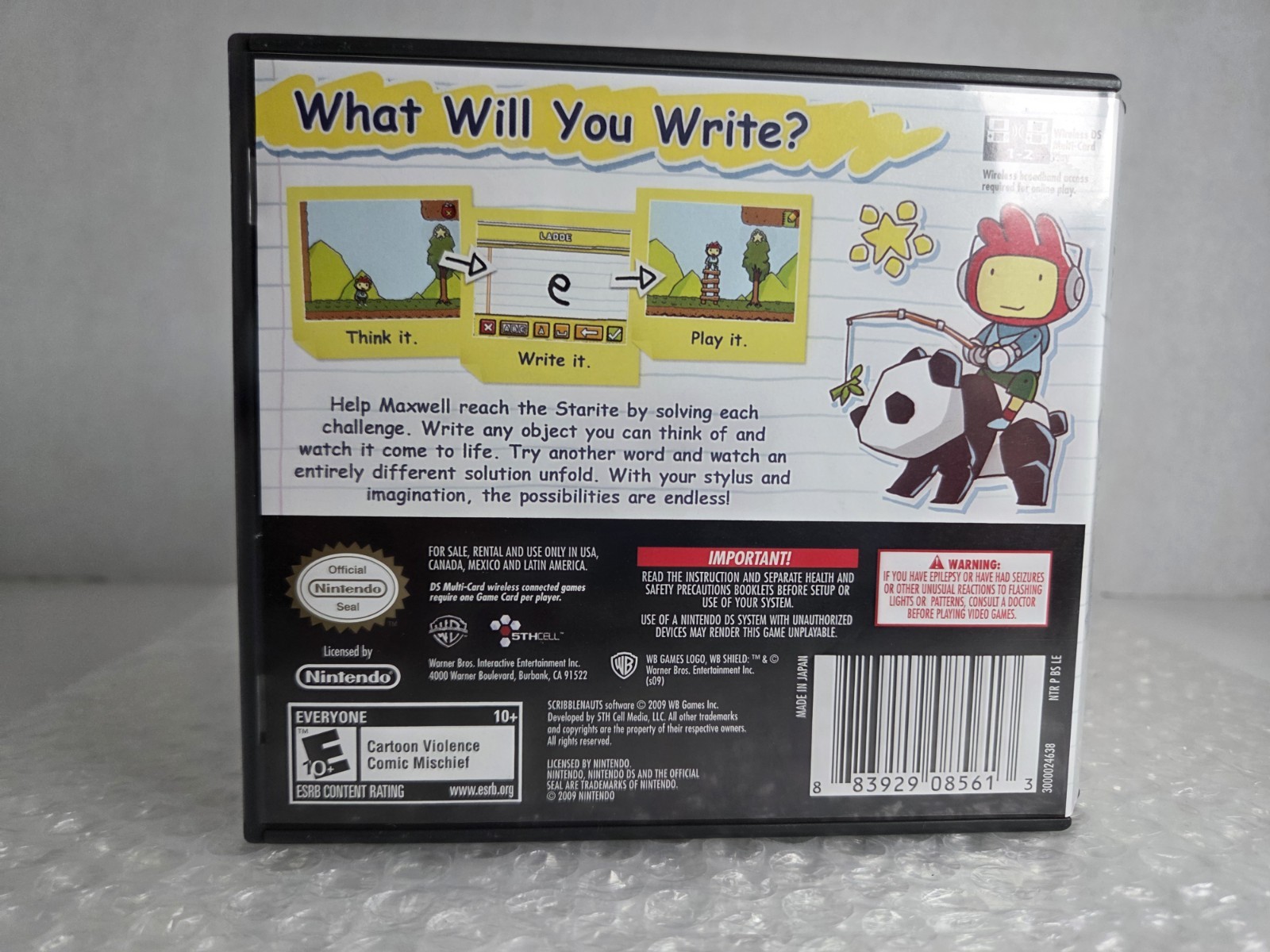SCRIBBLENAUTS Ds Nintendo 3DS Complete In Box CIB Tested Wb Games 5th Cell Media