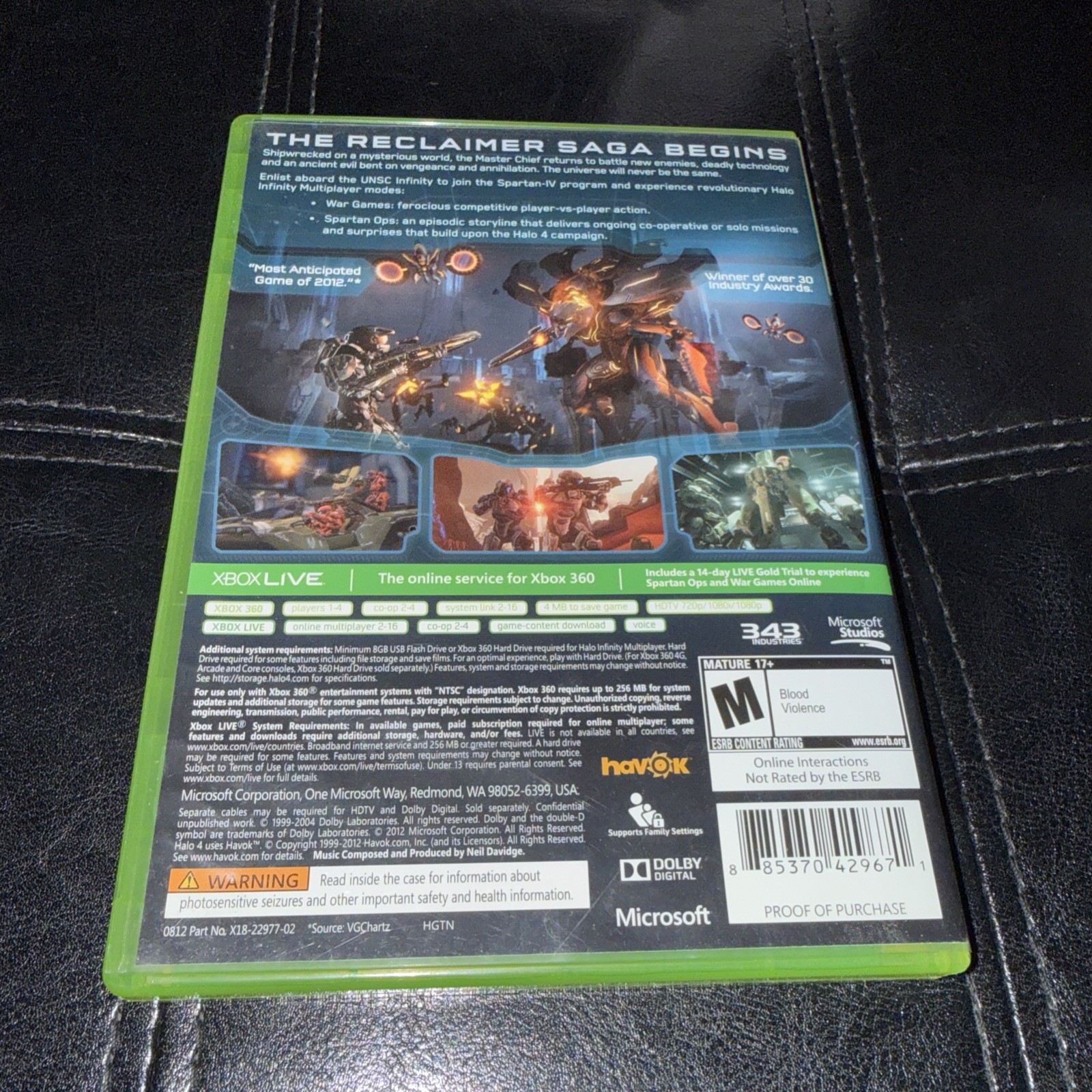 Halo 4 Microsoft Xbox 360, 2012, 2-Disc Set, Complete in Box, Tested Working