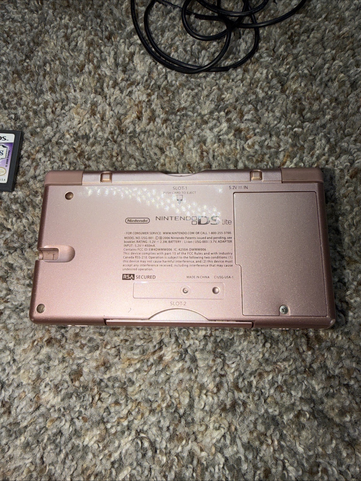 Nintendo DS Lite Console USG-001 with charger Case – Pink With 9 Games