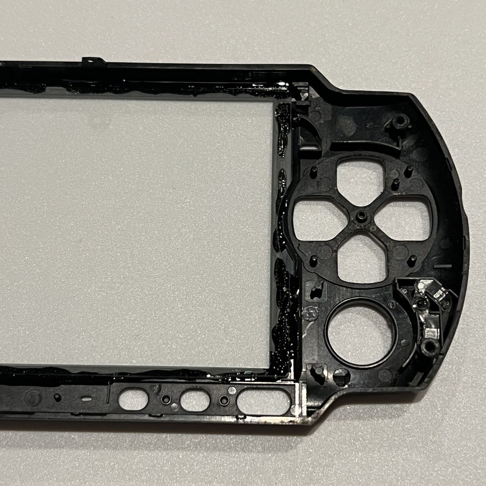 BLACK Sony PSP 3000 Front Faceplate Part Official OEM w/ New Glass Lens