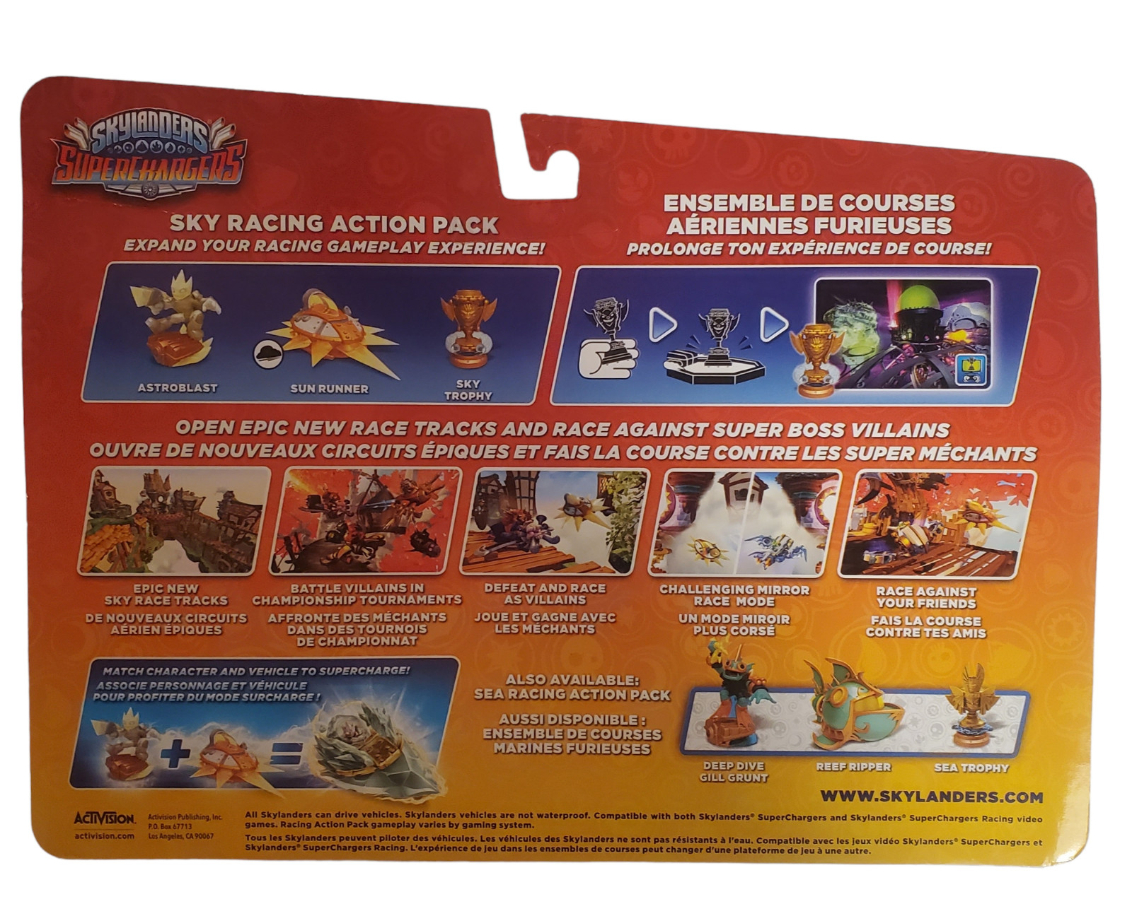 SKYLANDERS SUPERCHARGERS SKY RACING ACTION PACK ASTROBLAST SUN RUNNER SKY TROPHY