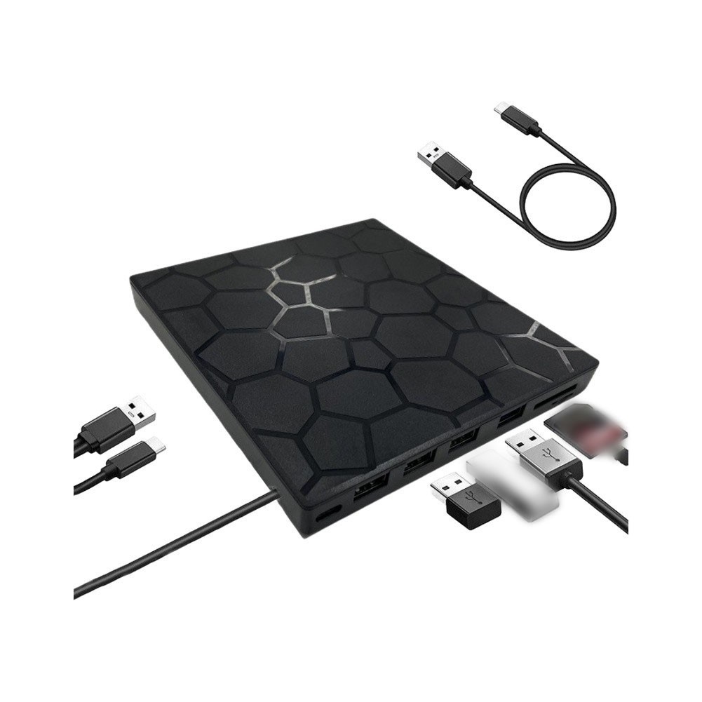 7 in 1 External DVD Drive USB C USB 3.0 with TF Card Reader for Laptop