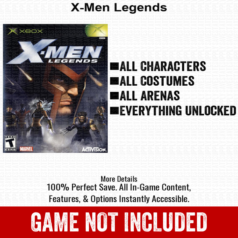 X-Men Legends 100% Unlocked All Items Xbox USB Save File