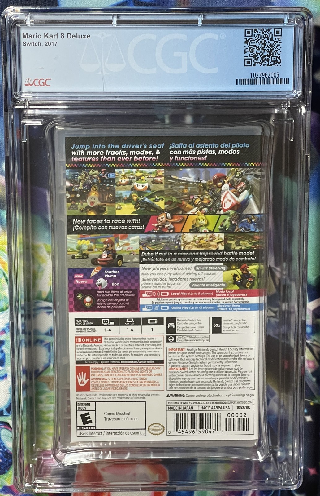 NEW SEALED ENCASED 2017 SWITCH MARIO KART 8 DELUXE CGC Graded 10 Y-Fold A++