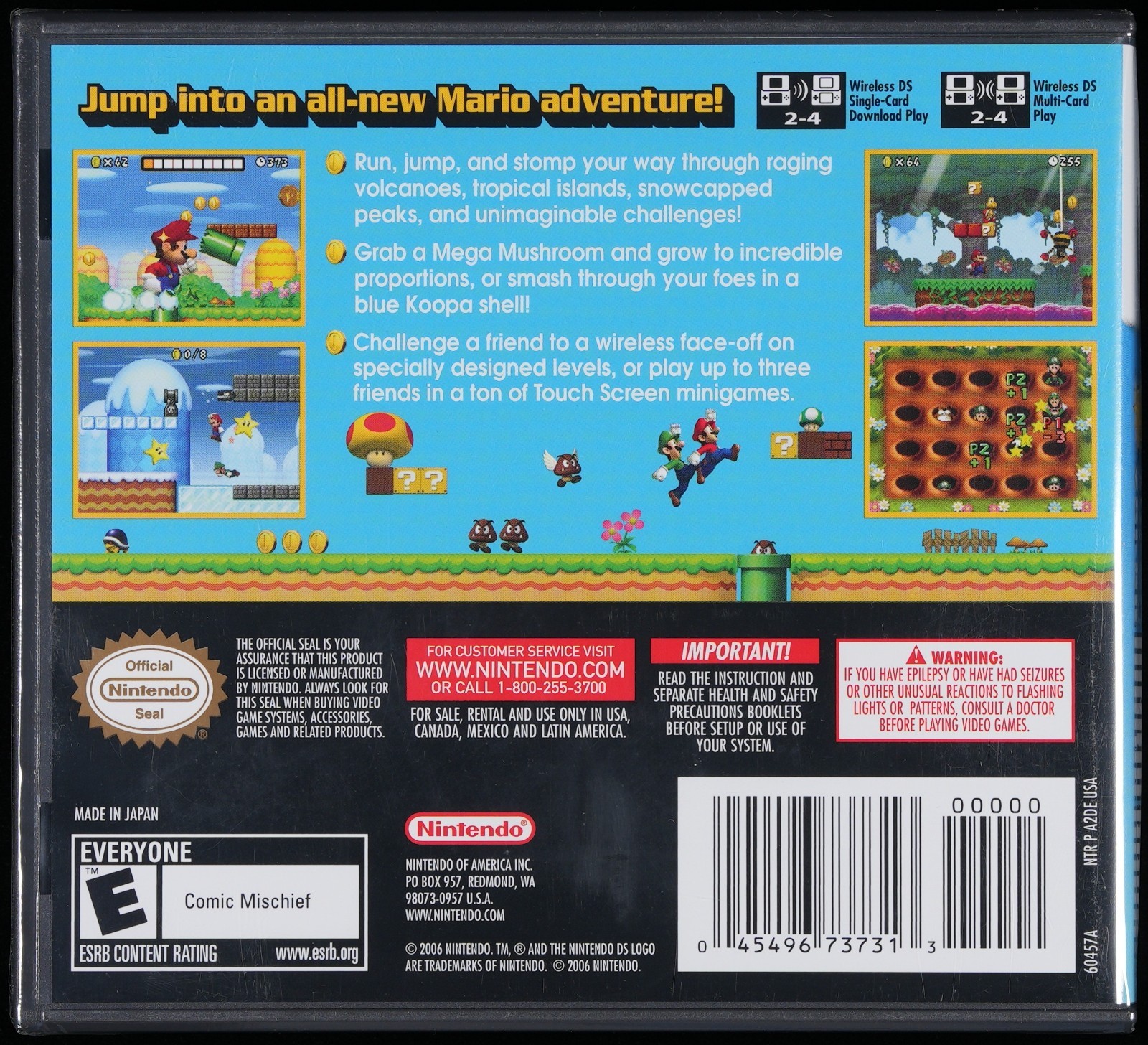 New Super Mario Bros Nintendo DS PSA 9.6 A+ Sealed Red Nintendo Logo First Print