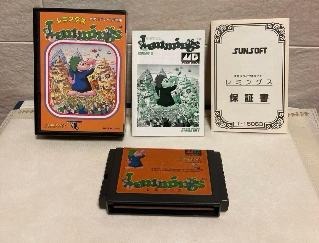 Lemmings Mega Drive MD T-15063 SUN SOFT SEGA 1992 w/ Box Manual Tested Used