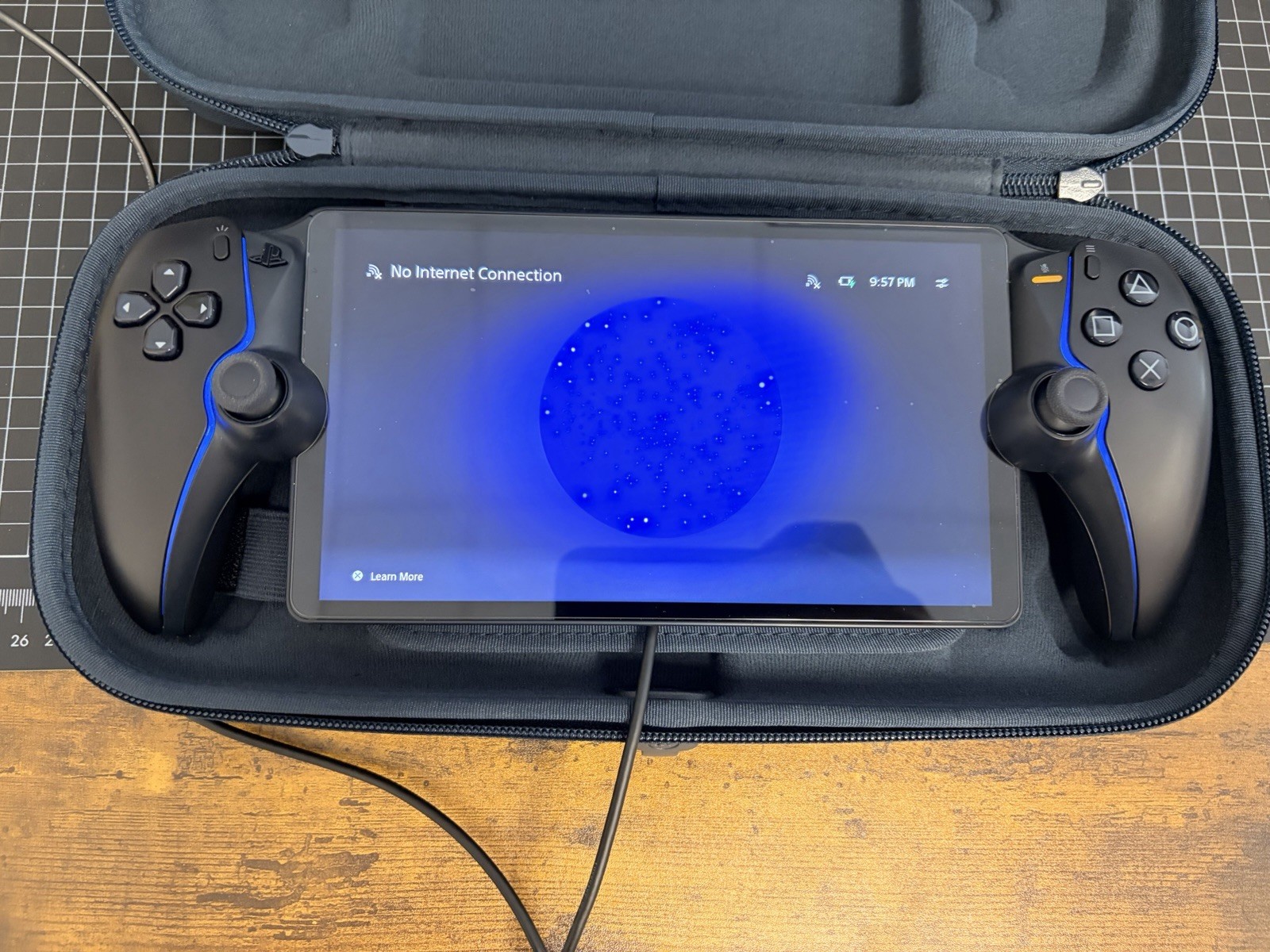 PlayStation Portal Remote Player w/ Hard Shell Carrying Case, Black/Blue