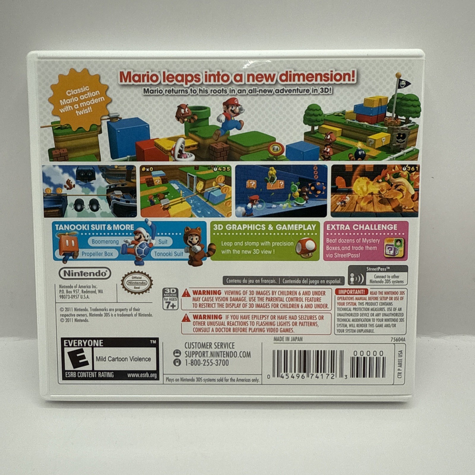 Super Mario 3D Land (Nintendo 3DS, 2011) USA No Game Cartridge