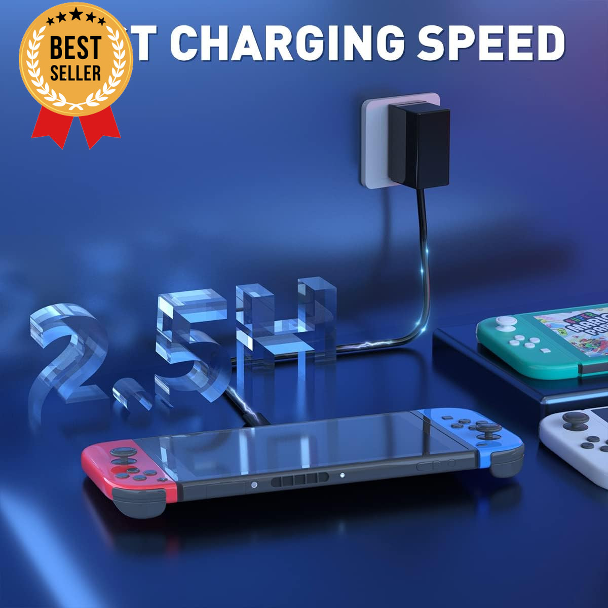 Nintendo Switch Charger USB-C AC Adapter 5FT Cable for Switch OLED Lite