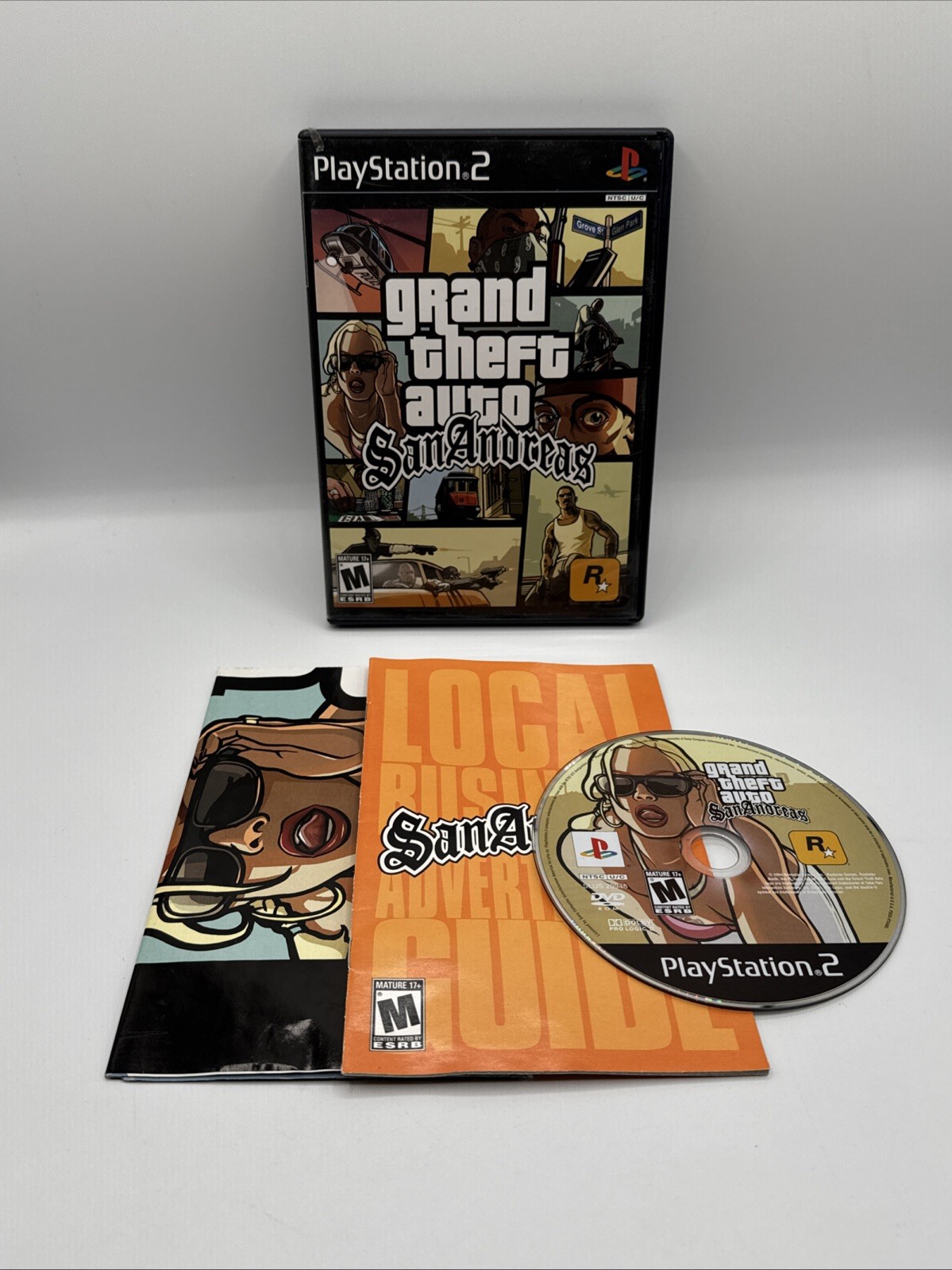 Grand Theft Auto San Andreas (Sony PlayStation 2 PS2 2004) CIB Complete With Map